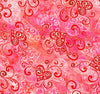 Red floral and heart patterns on a pink and white background