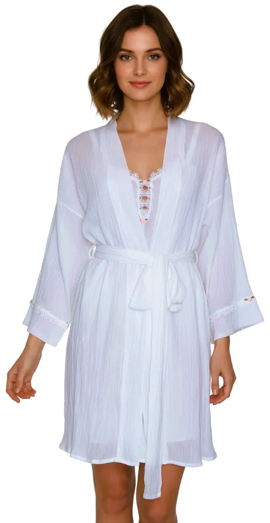 Crinkle Robe - White - 2.webp
