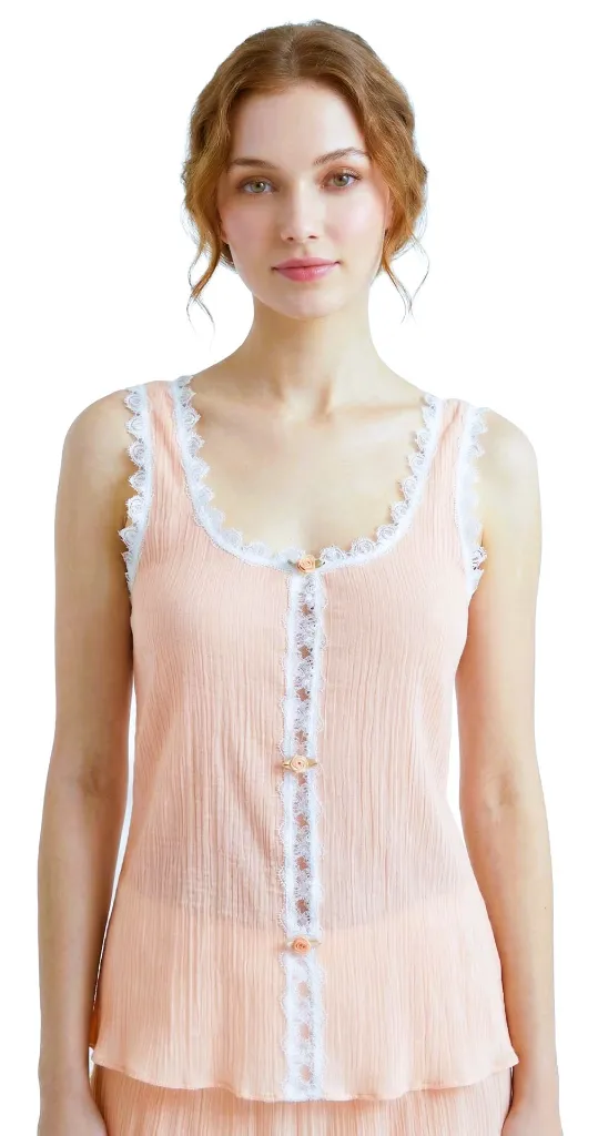 Crinkle Tank Top - Peach - 2.webp