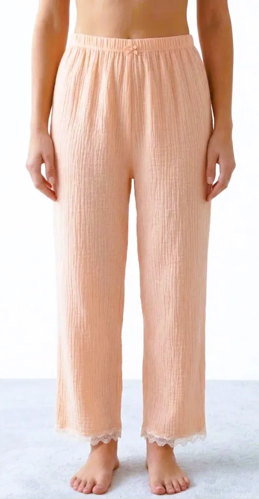 Crinkle PJ Bottoms - Peach.webp