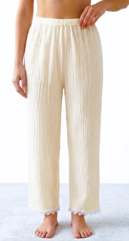 Crinkle PJ Bottoms - Natural.webp