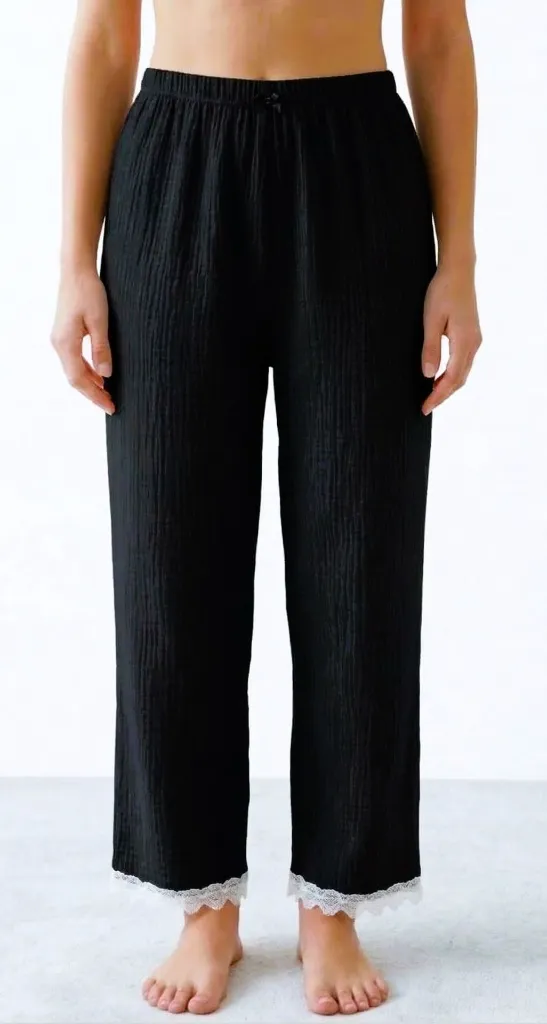 Crinkle PJ Bottoms - Black.webp