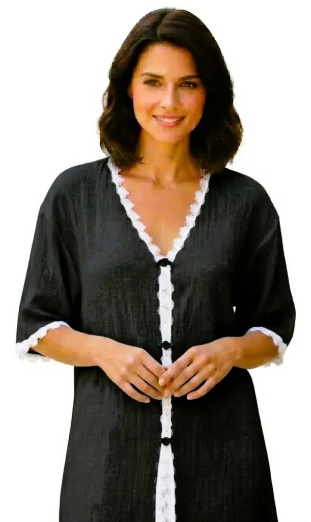 Crinkle PJ Top - Black.webp