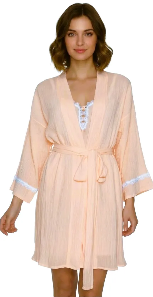 Crinkle Robe - Peach.webp