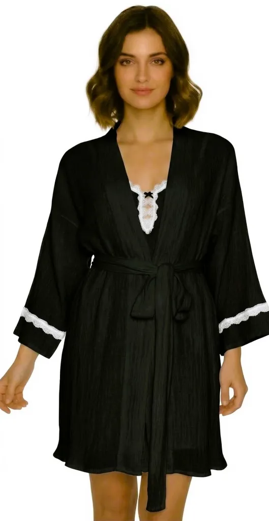 Crinkle Robe - Black.webp
