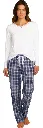 Blue Plaid PJ Bottoms and Long Sleeve Tee .webp