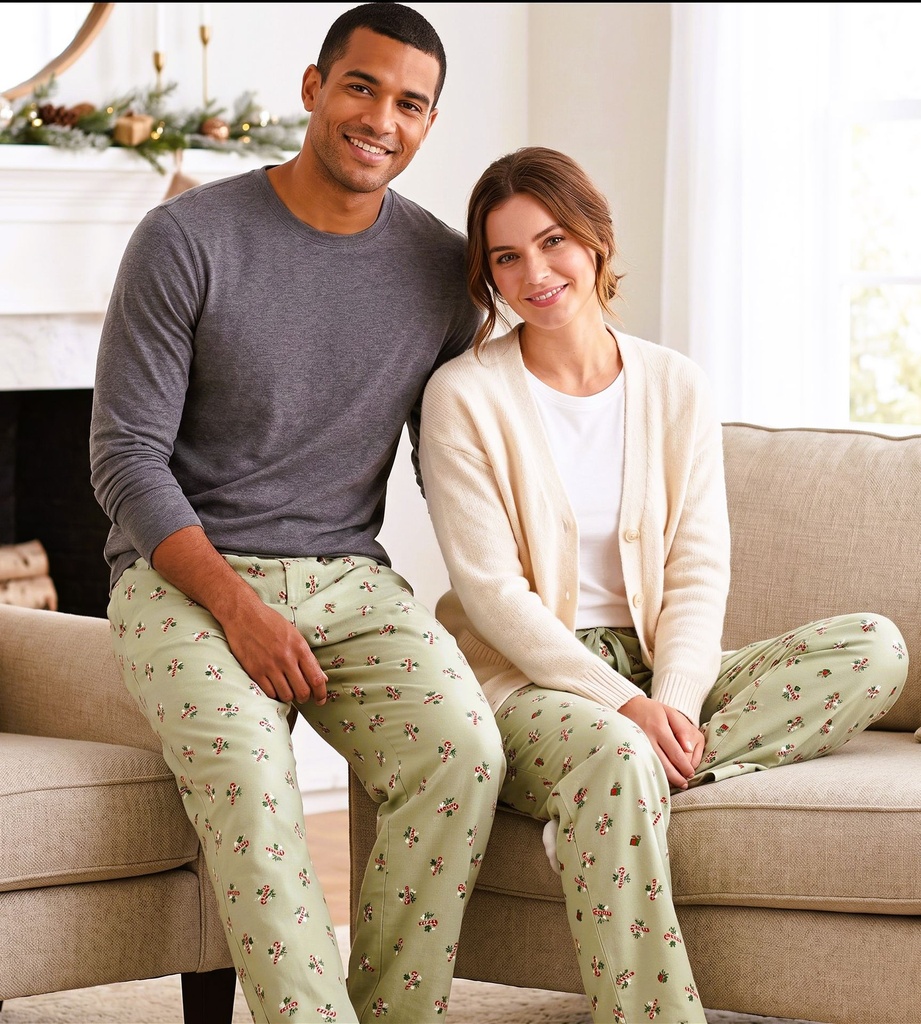 Candy Canes PJ Bottoms - Sage - 2.jpg