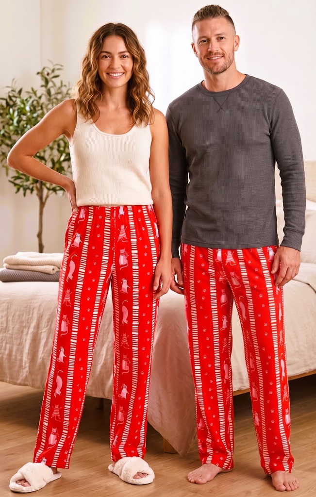 Cat Stripes Christmas Pajama Bottoms - 4.jpg