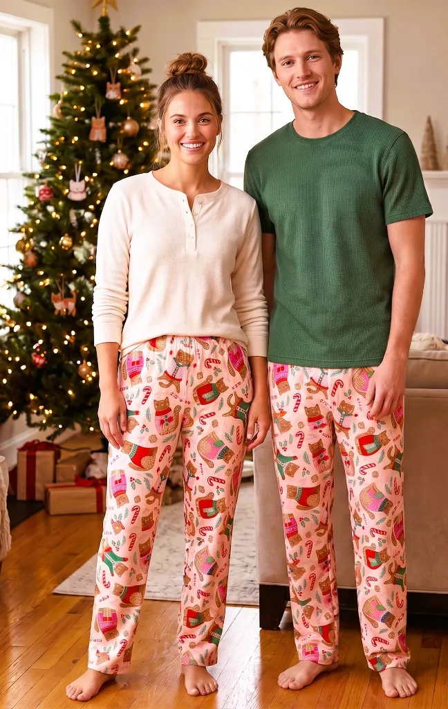 Christmas Gingerbread Cats PJ Bottoms - 2.webp