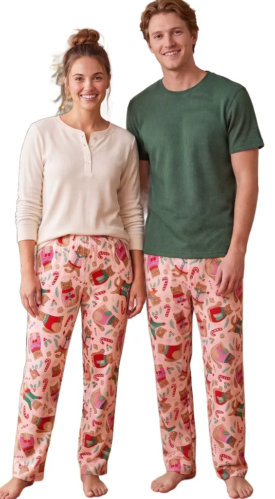 Christmas Gingerbread Cats PJ Bottoms - 3.webp