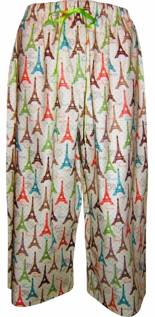 Paris Eiffel Tower Capri PJ Bottom  