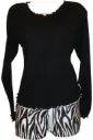 Black Tee and Zingy Zebra Boxer Shorts Pajama Set