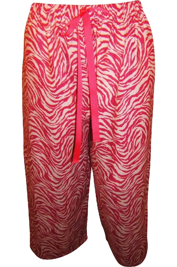Zingy Zebra Capri PJ Bottom - Magenta
