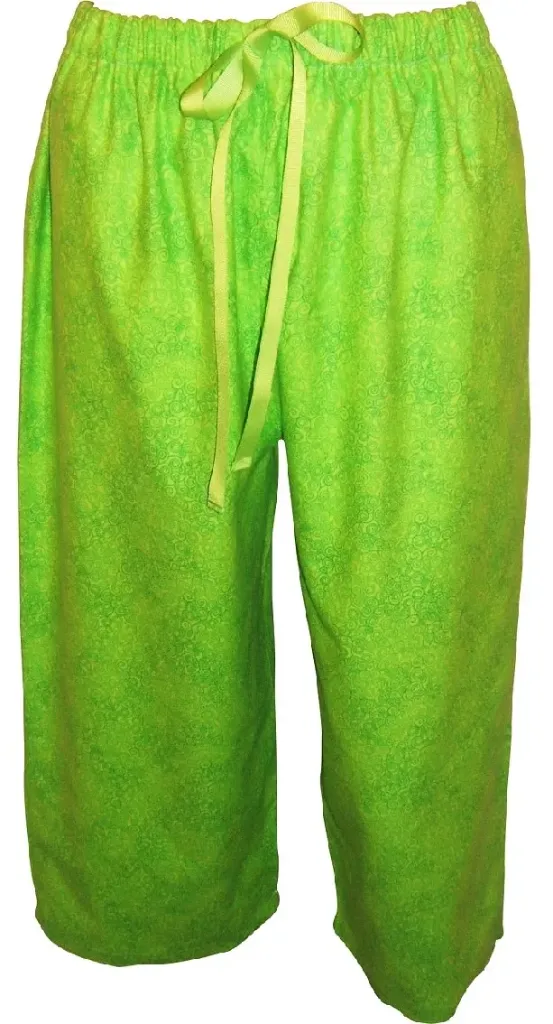 Crazy Swirls Capri PJ Bottom - Lime 
