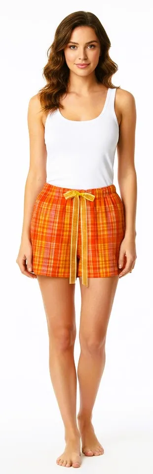 Playful Plaid Boxer Shorts (Boxer Only) (Orange)