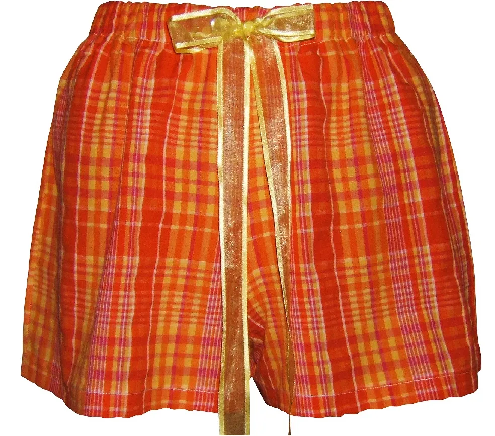 Playful Plaid Boxer Shorts (Boxer Only) (Orange)