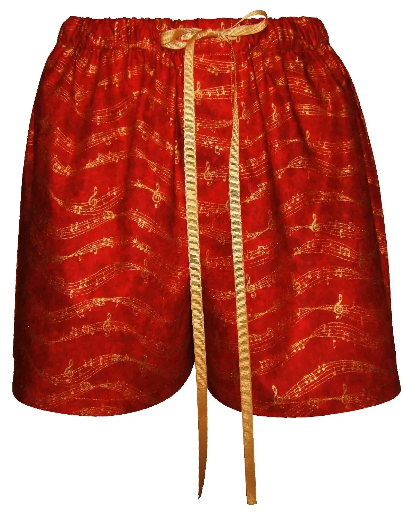 Red Music Notes Boxer Shorts  