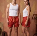 Red Music Notes Boxer Shorts (Unisex)